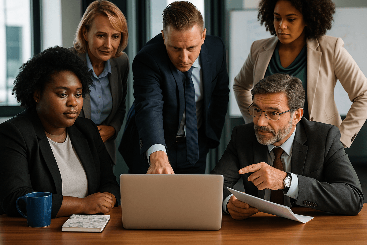 Personnes en réunion de stratégie digitale