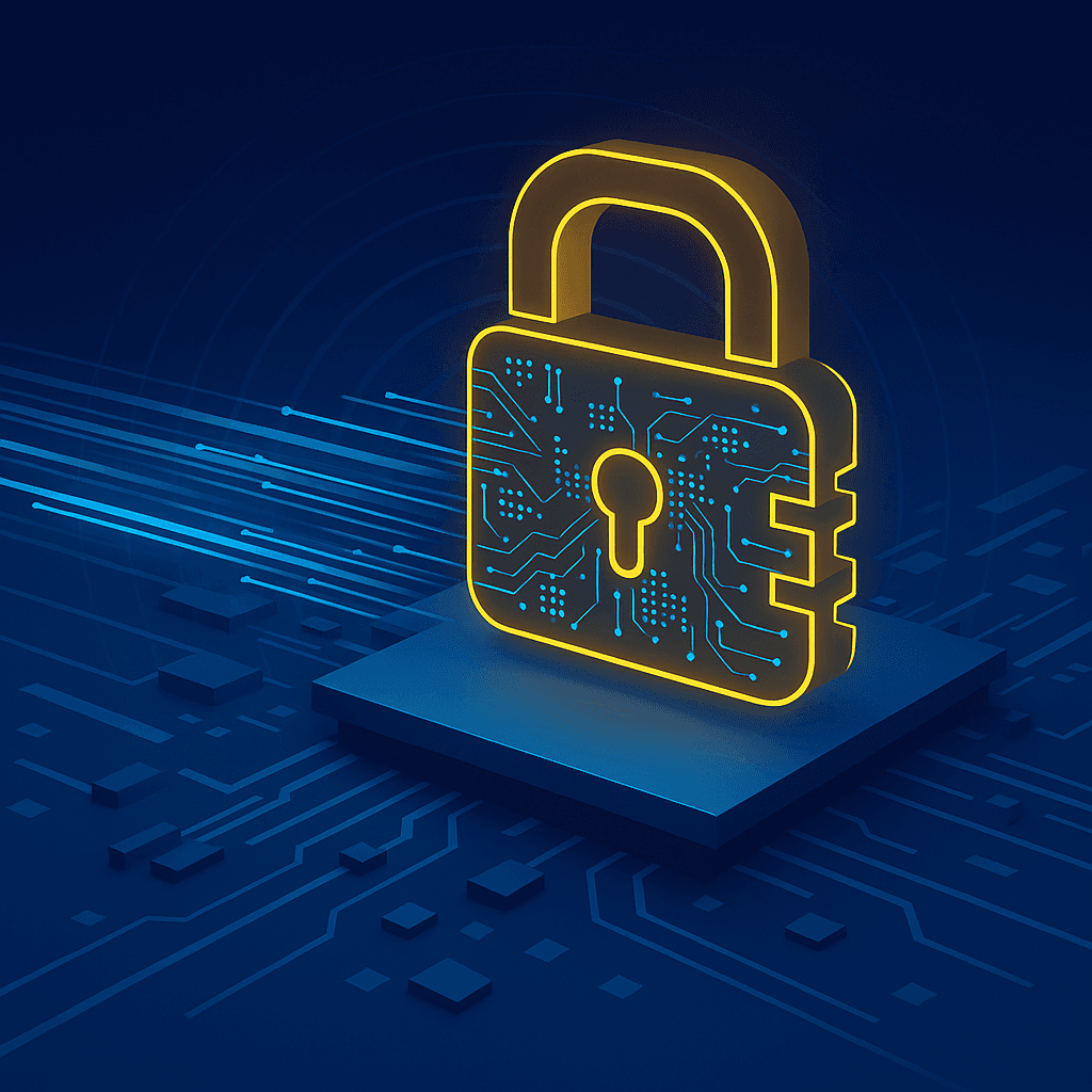 Icône de cadenas sur fond numérique