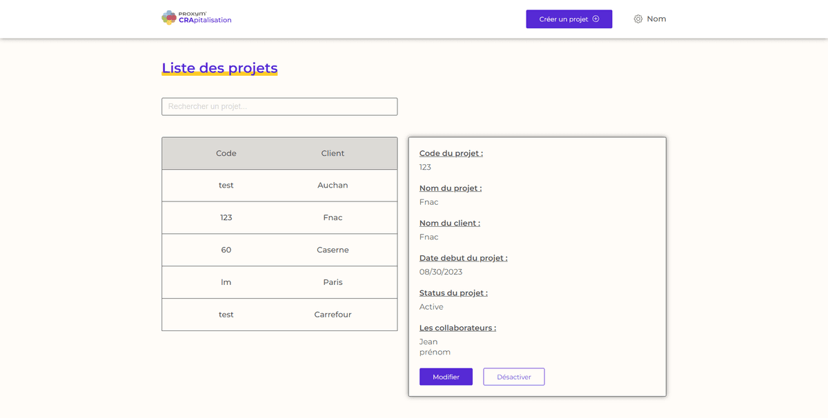 Application de gestion des comptes-rendus d’activité